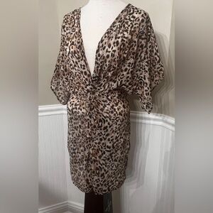 Time and Tru Leopard Print Cover Up Size M 8-10 excellent condition